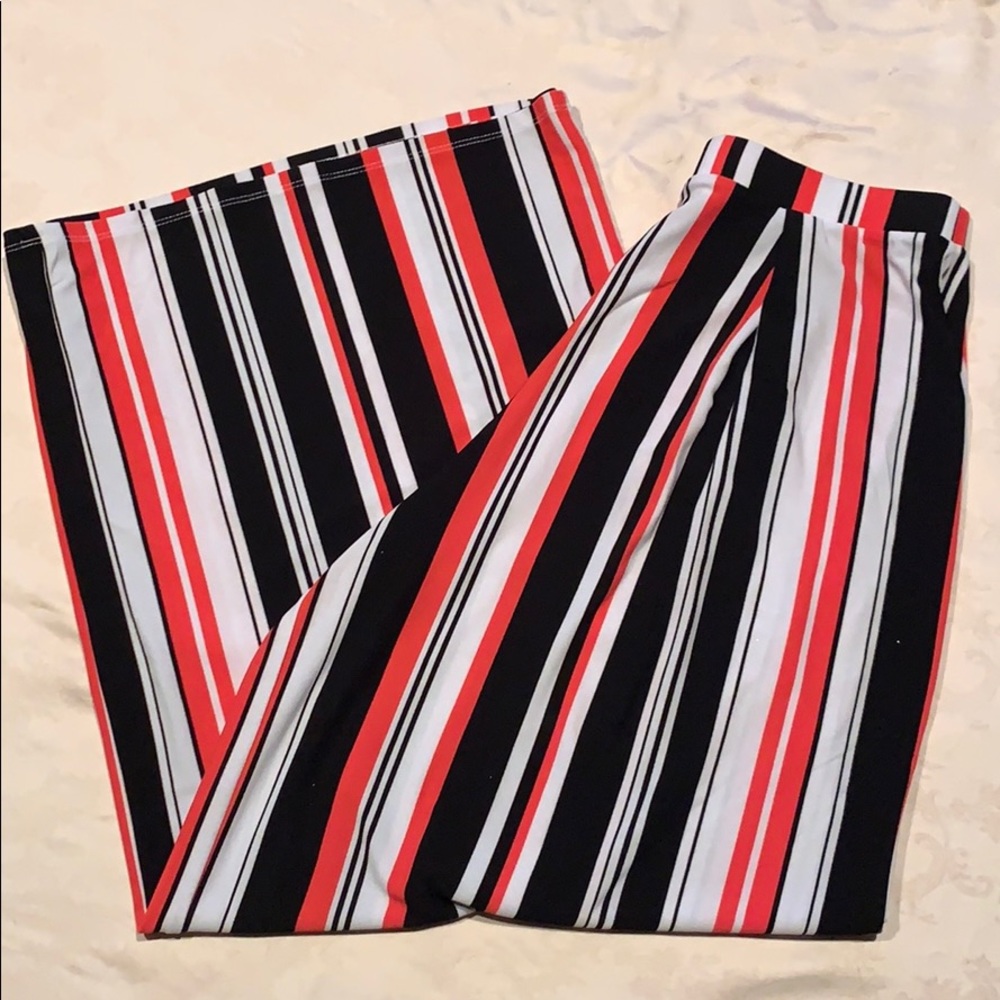 BAR III wide leg stripe print pants
